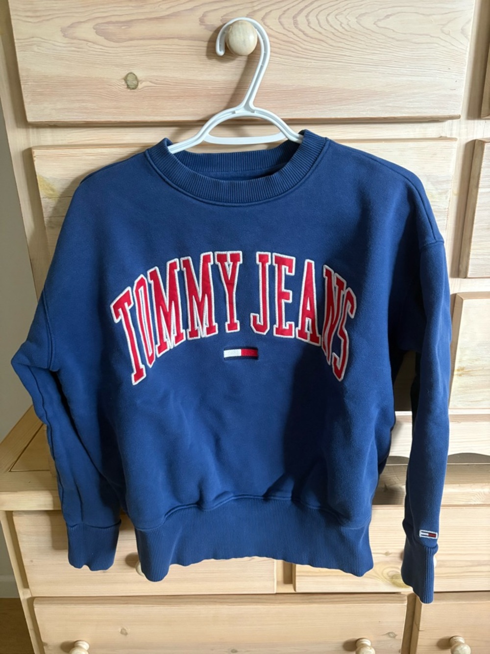 Tommy Hilfiger blue Crewneck Sweatshirt with Red Lettering